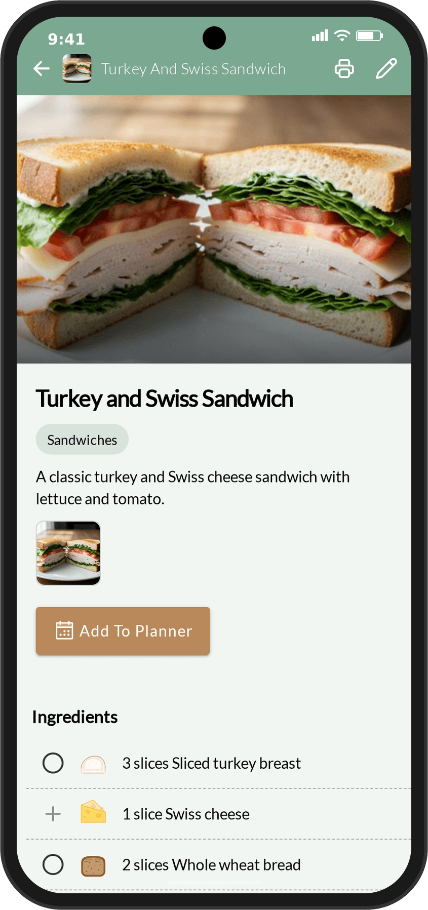 Recipe View